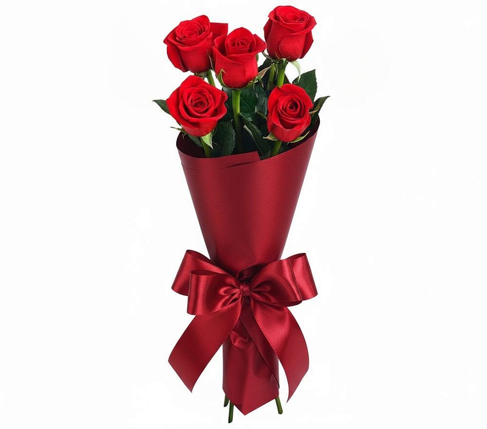 Букет 5 Красных роз Эдлесс Лав в Тынде