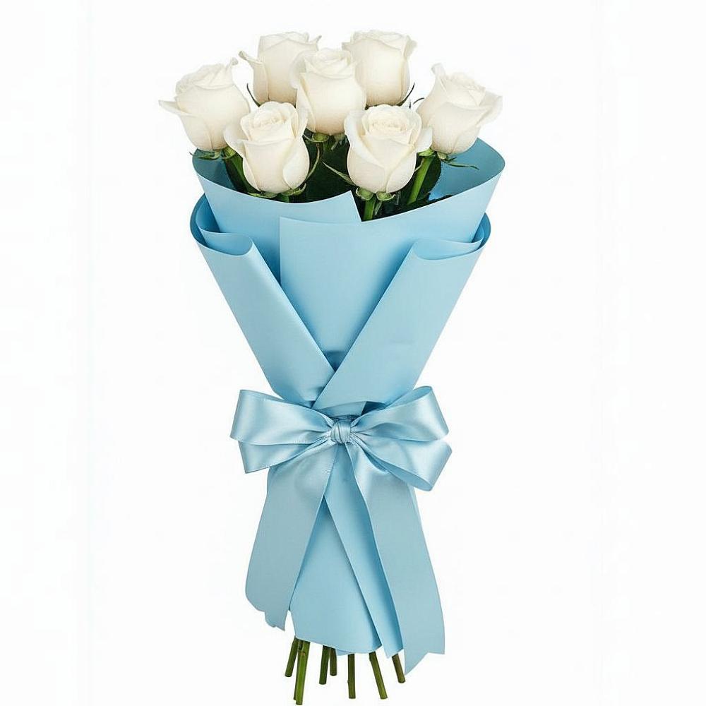 Букет 7 белых роз Проуд в Тынде