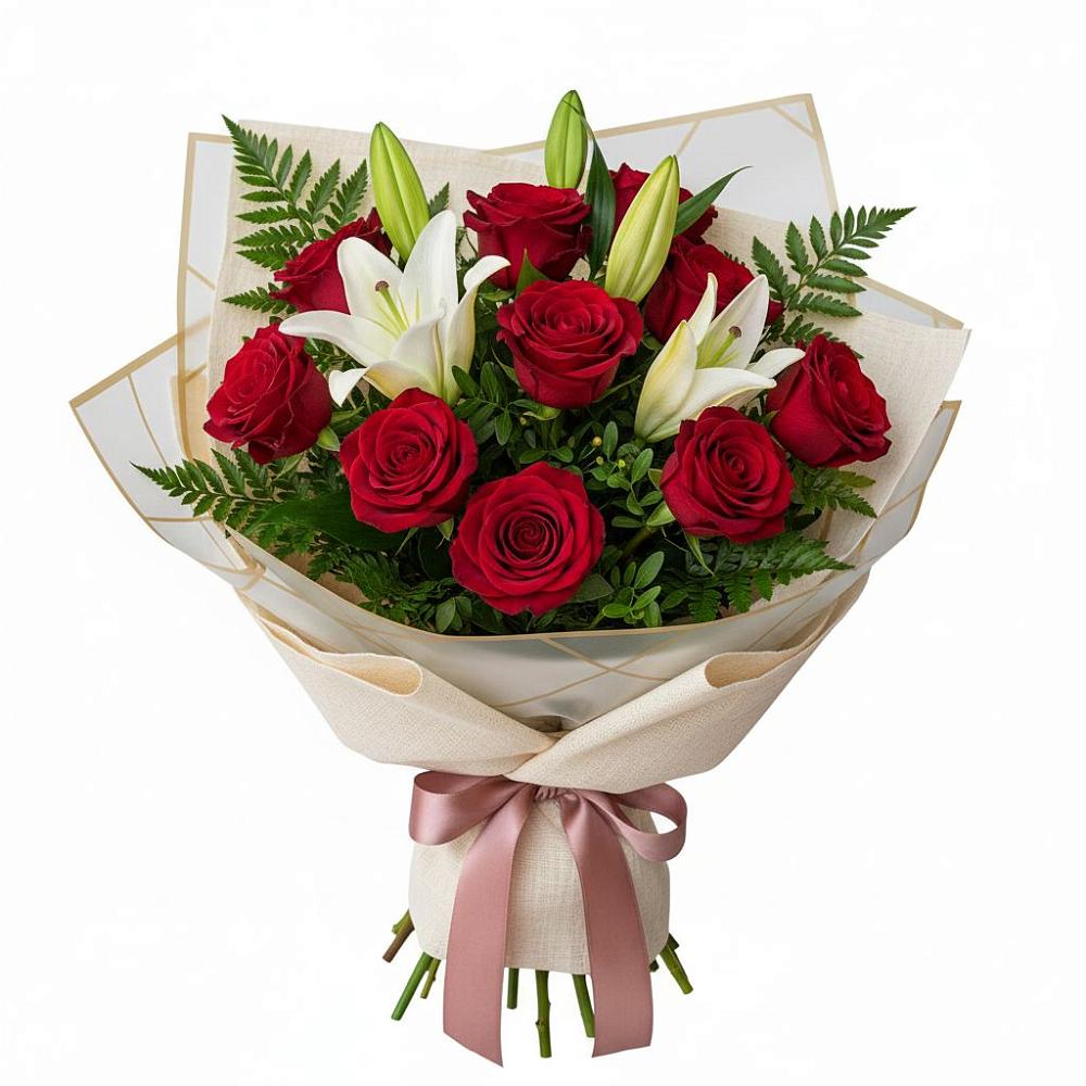 Букет цветов из: Лилии и Розы в Тынде