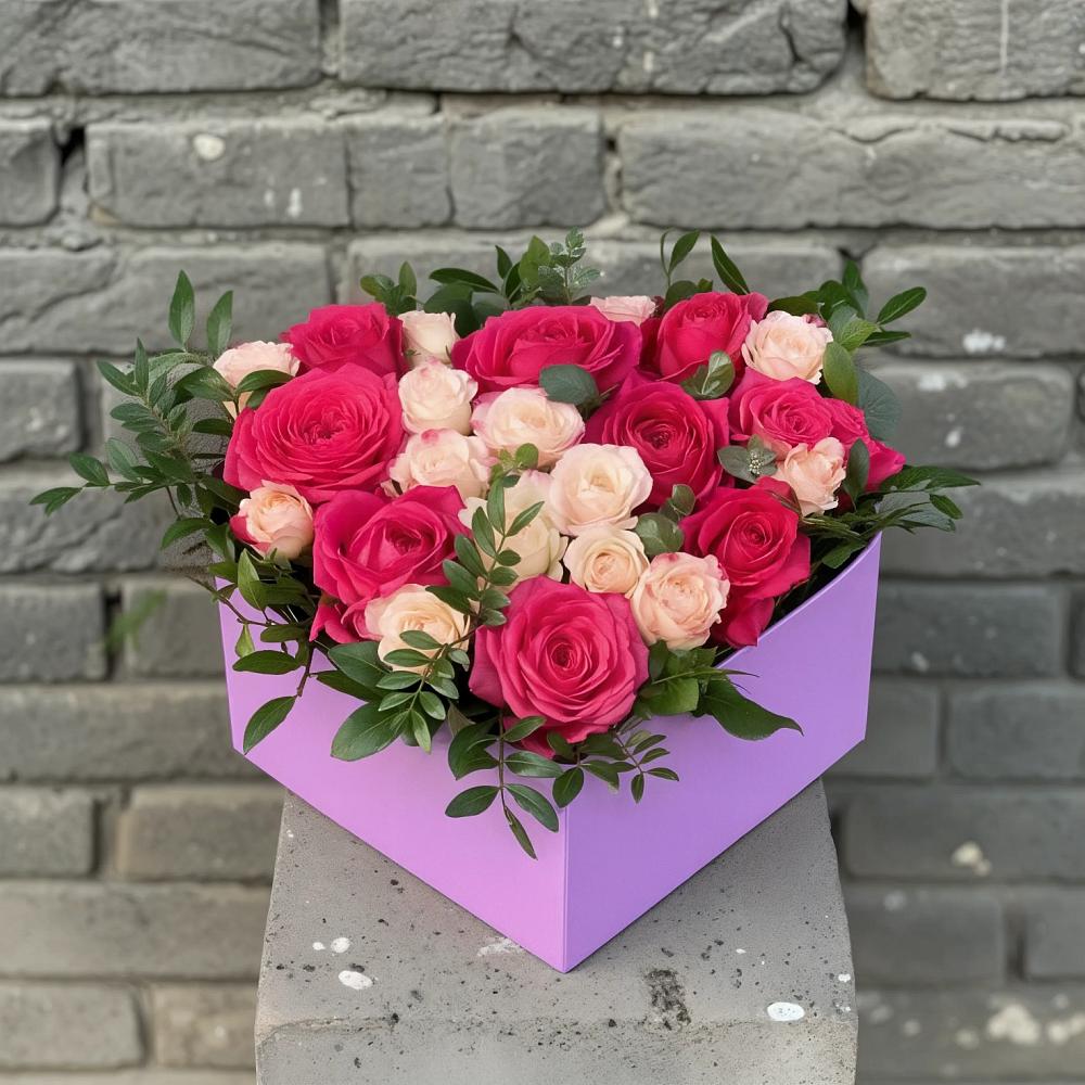 Цветочная композиция из Розы в коробке в Тынде