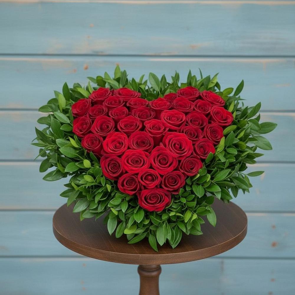 Цветочная композиция из Розы в виде сердца в Тынде