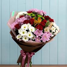 Букет цветов из:  Розы, Хризантемы и Альстромерии в Тынде