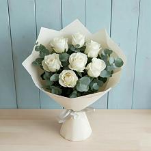 Букет Белые розы в Эвкалипте #REPLACE_PRED# Тынде